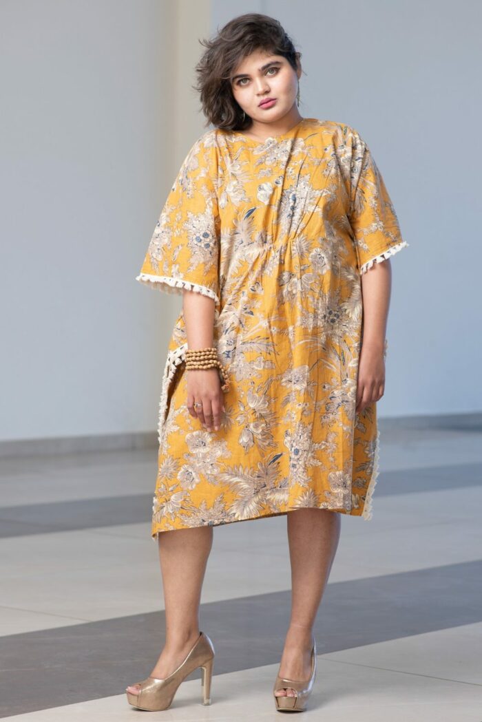 Beautiful yellow cotton kaftan - Image 2