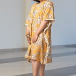 Beautiful yellow cotton kaftan