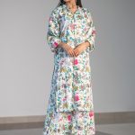 White Floral kurta-patti pallazo set