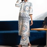 Blue border kurta patti Pallazo set