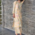 Straight beige Floral pallazo set