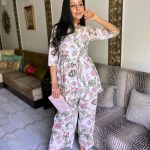 White floral print frock Style set