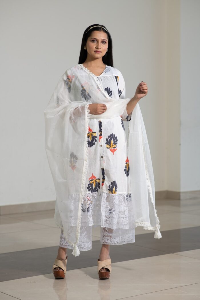 Pure cotton white coord set - Image 5