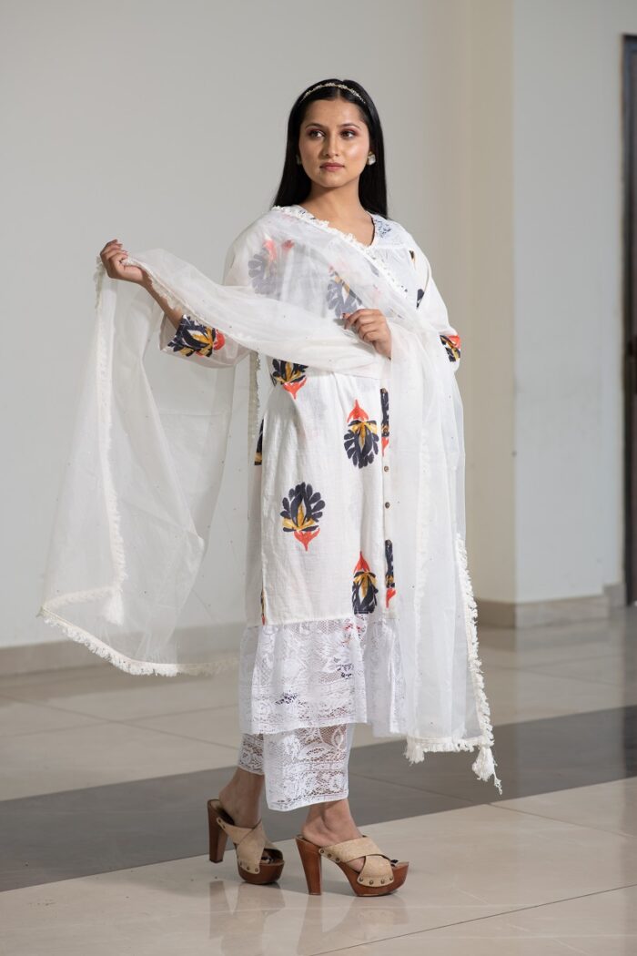 Pure cotton white coord set - Image 4