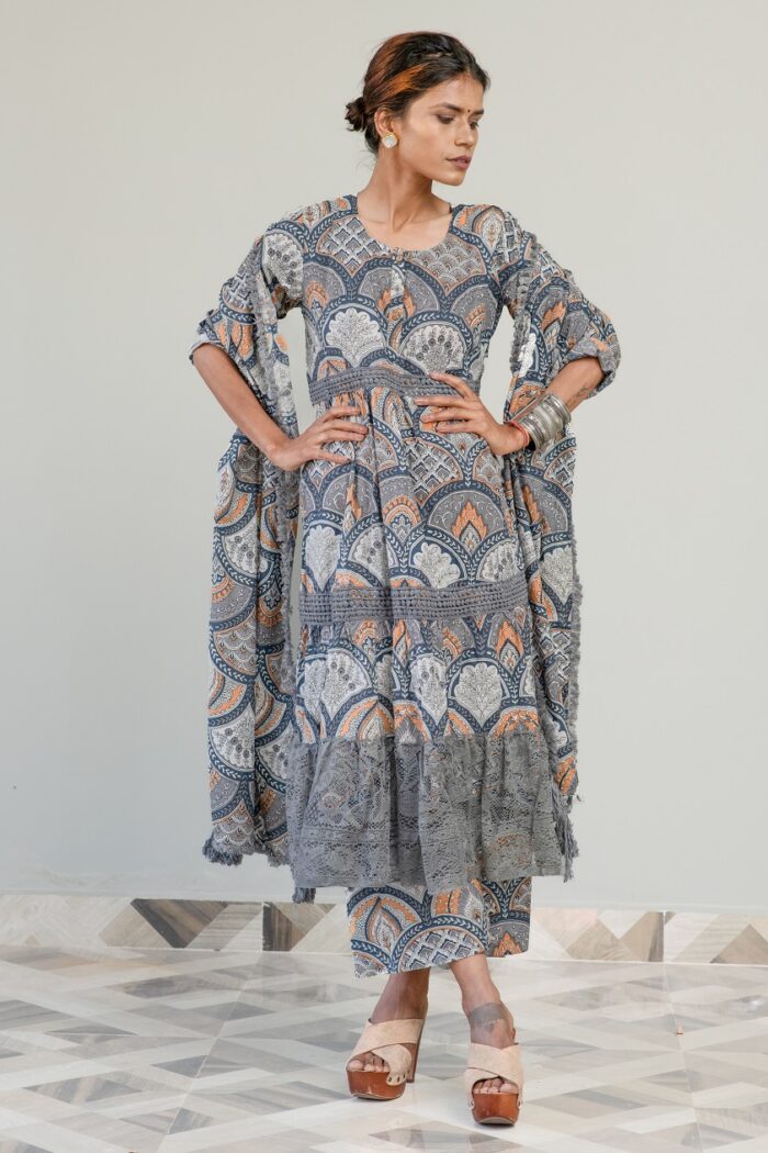 Multicolor coord 3 piece cotton set - Image 1