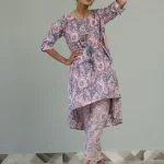 Flower print cotton circular suit set