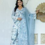 Breath of Blue Cotton Cocktail Dress