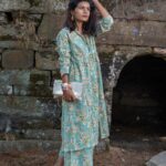 Emerald green pure cotton co-ord set