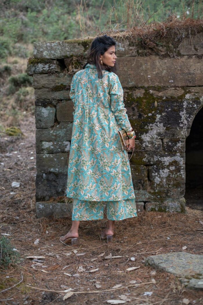 Emerald green pure cotton co-ord set - Image 4