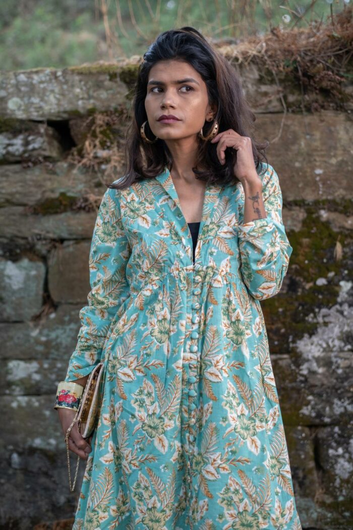 Emerald green pure cotton co-ord set - Image 5