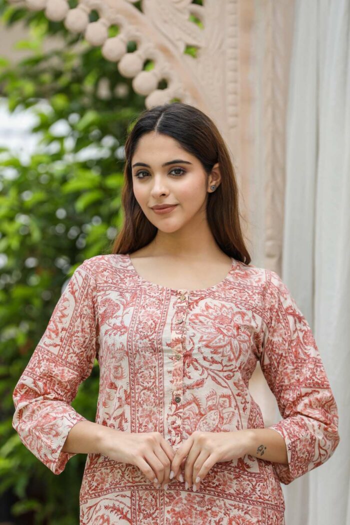 Rustic pink cotton co-ord set - Image 2