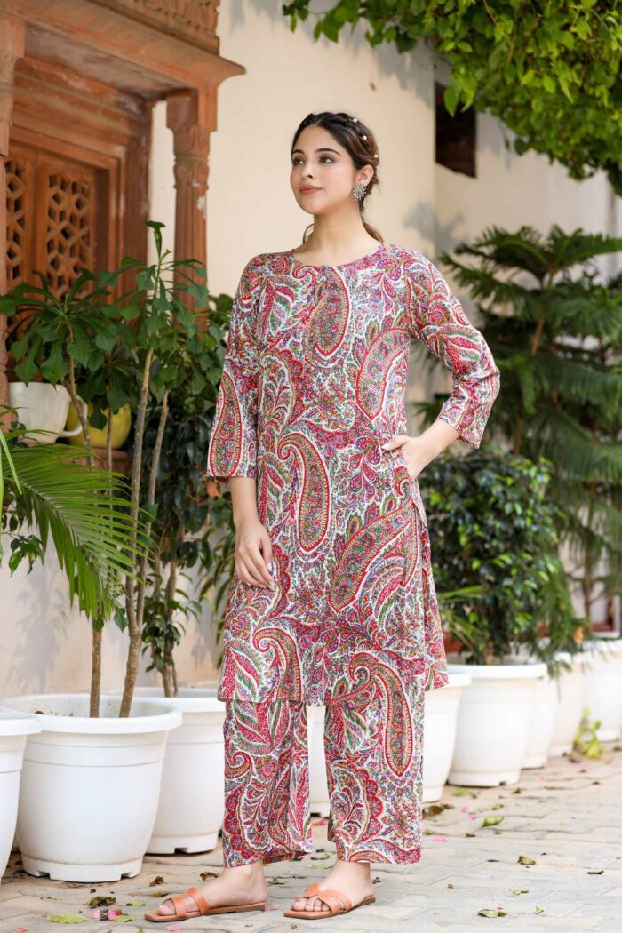 Indian Multicolor cotton co-ord set - Image 1