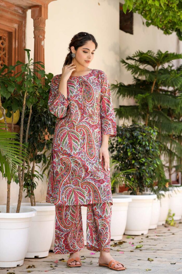 Indian Multicolor cotton co-ord set - Image 2