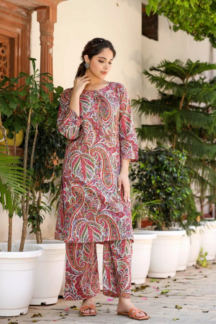 Indian Multicolor cotton co-ord set - Image 2