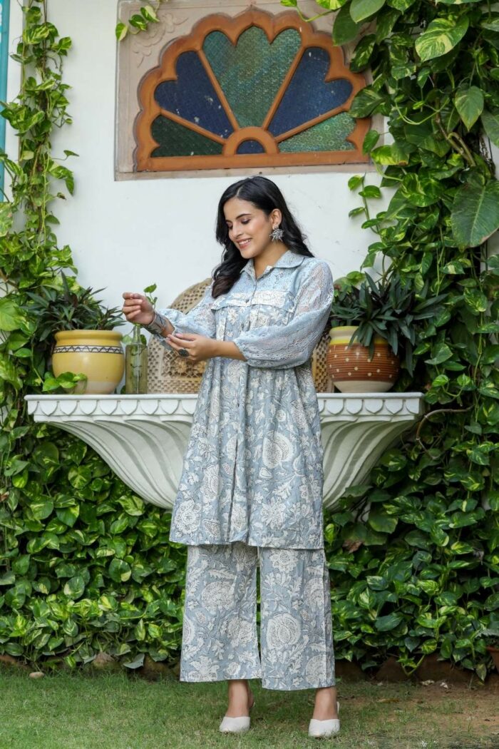 Summer Garden Chic Blue Dress - Image 4