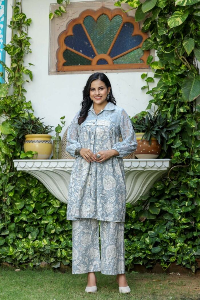 Summer Garden Chic Blue Dress - Image 5