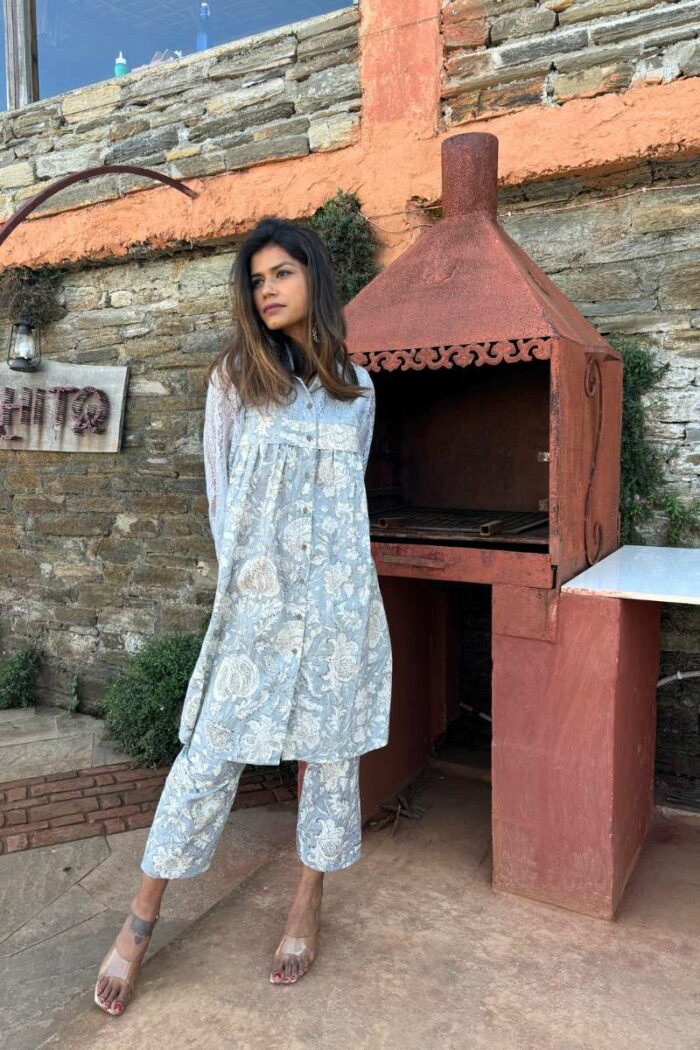 Summer Garden Chic Blue Dress - Image 7