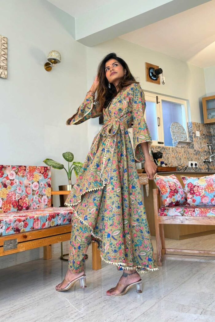 Meadow Breeze Olive Cotton ensemble - Image 5