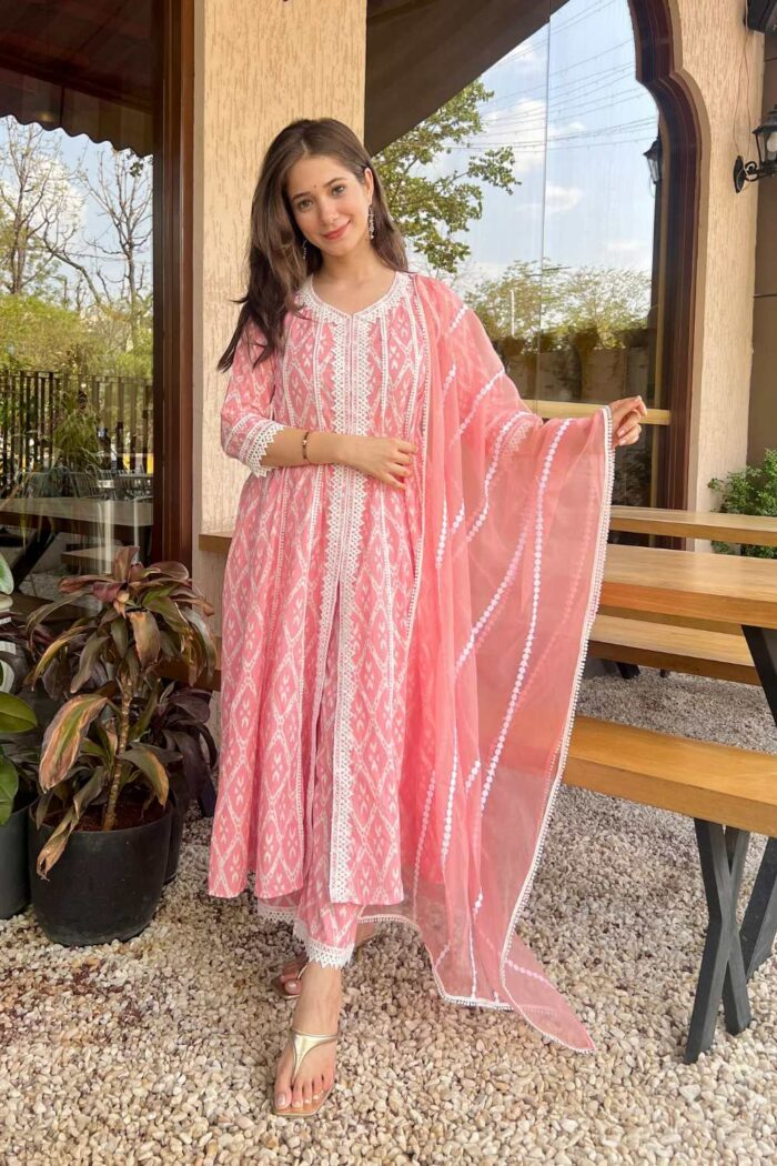 Blush Floral Lace Evening Ensemble - Image 3