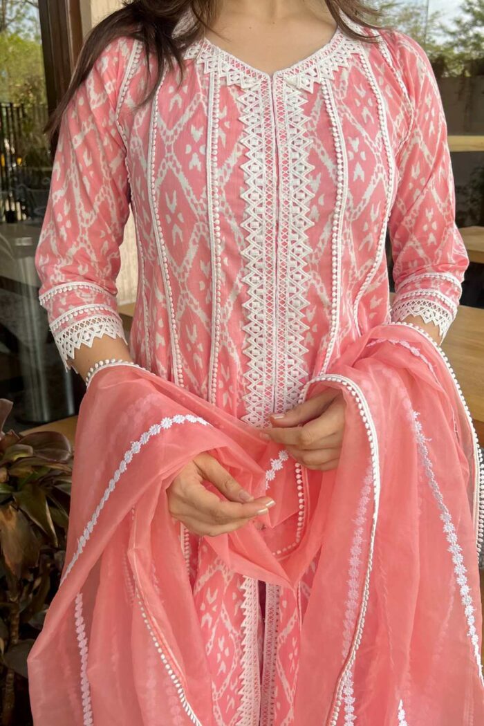 Blush Floral Lace Evening Ensemble - Image 4