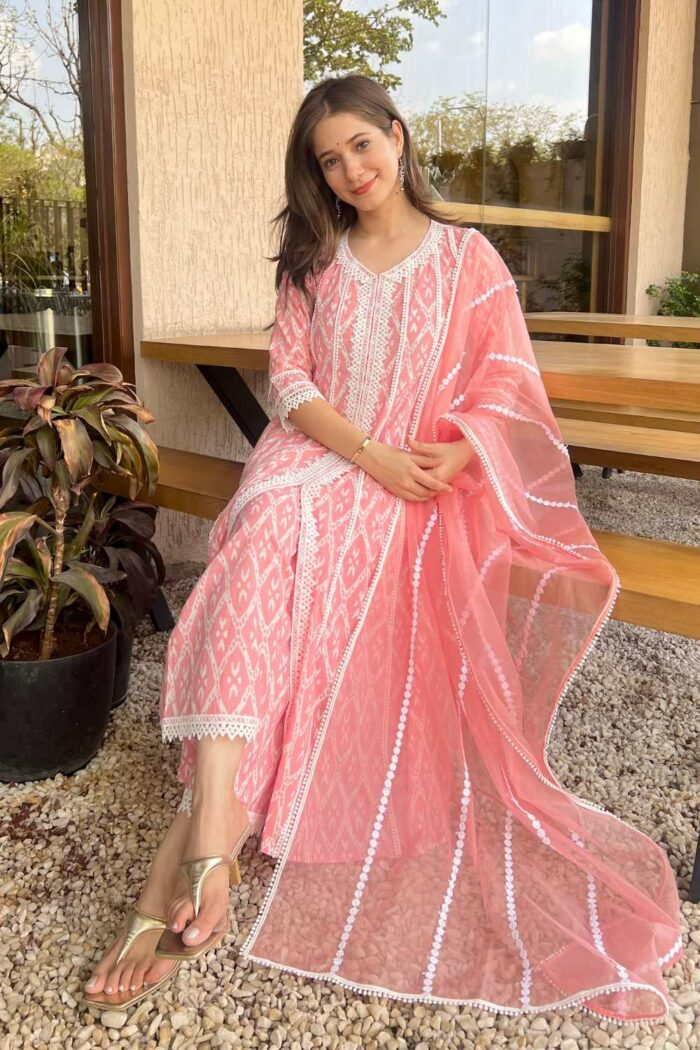 Blush Floral Lace Evening Ensemble - Image 2