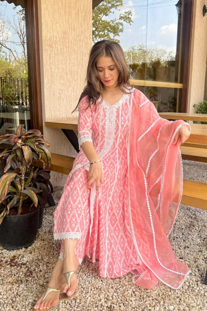 Blush Floral Lace Evening Ensemble - Image 1