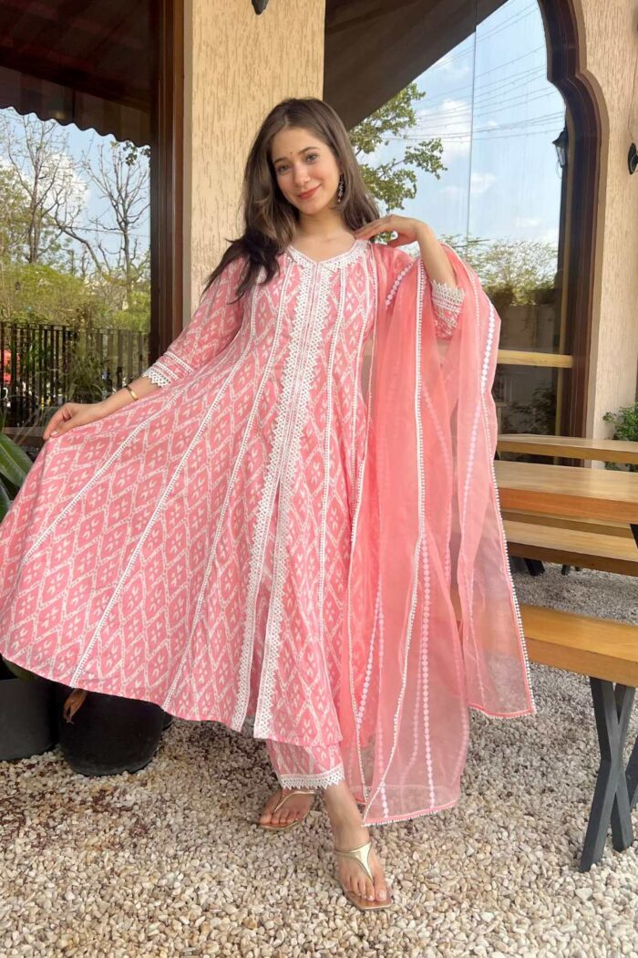 Blush Floral Lace Evening Ensemble - Image 6