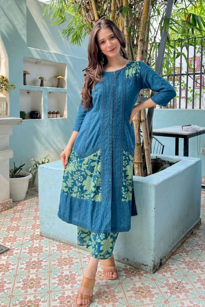 Long Blue designer shifali ensemble - Image 2