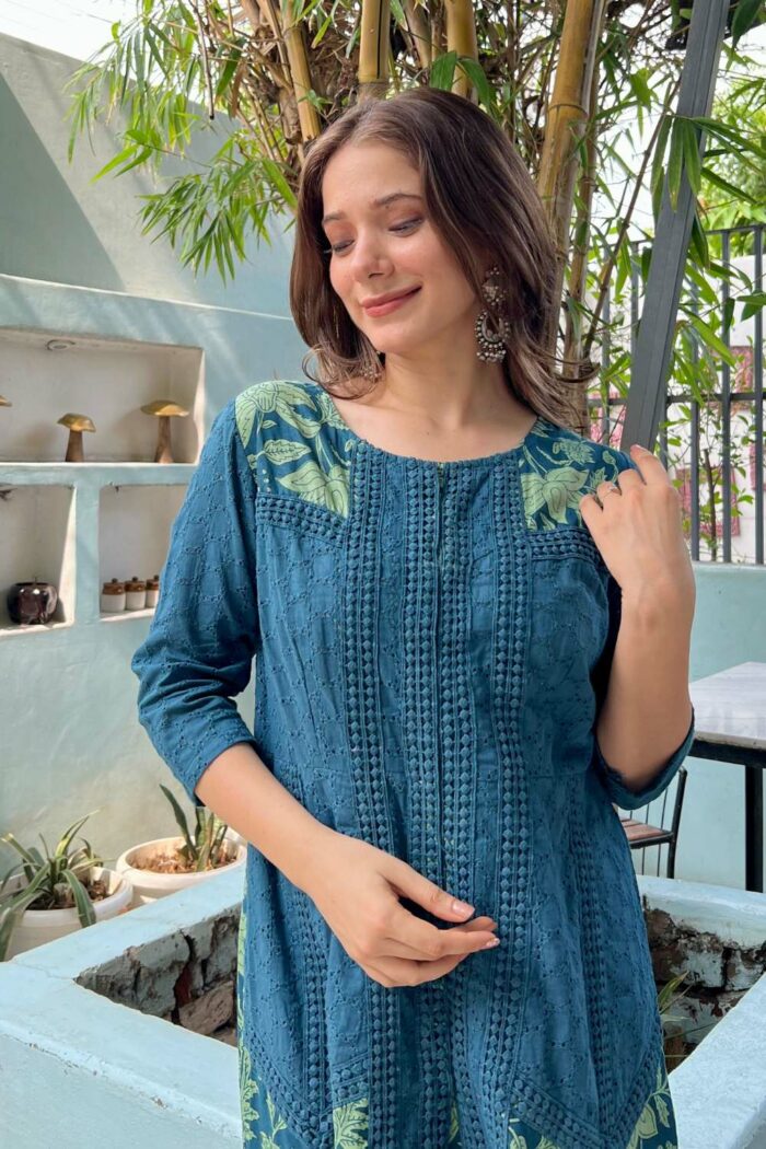 Long Blue designer shifali ensemble - Image 5