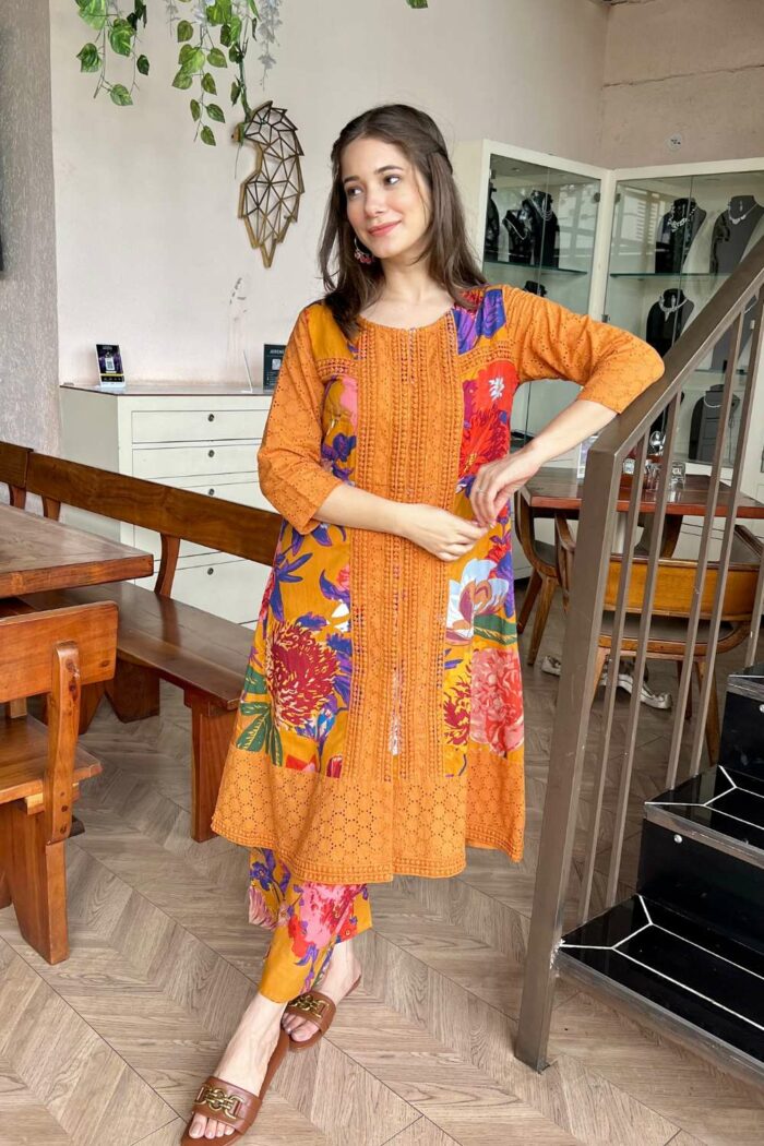 Long musturd designer shifali emsemble - Image 2